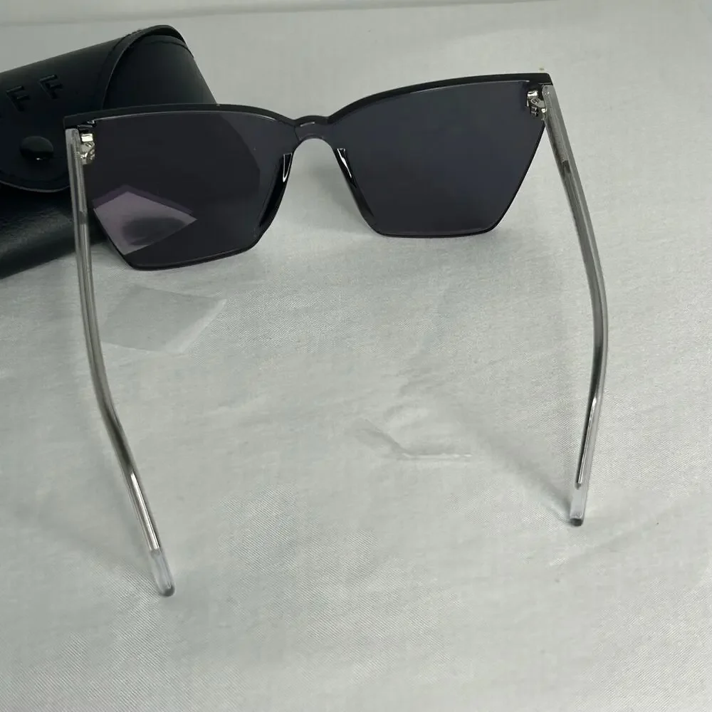 DIFF Goldie Oversized Shield Sunglasses Bright Pink Tulip Rush Mirror w/ Case